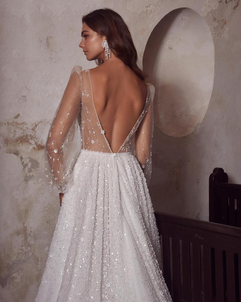 123116 sheer long sleeve wedding dress with low back4